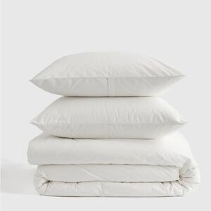 NWOT Quince European Organic Cotton Duvet Cover Set King (white)